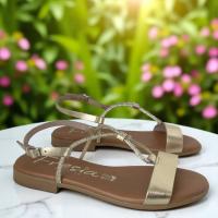 VALERIA'S Sandalias planas elegantes de piel con detalles cristales ideal eventos - details 1