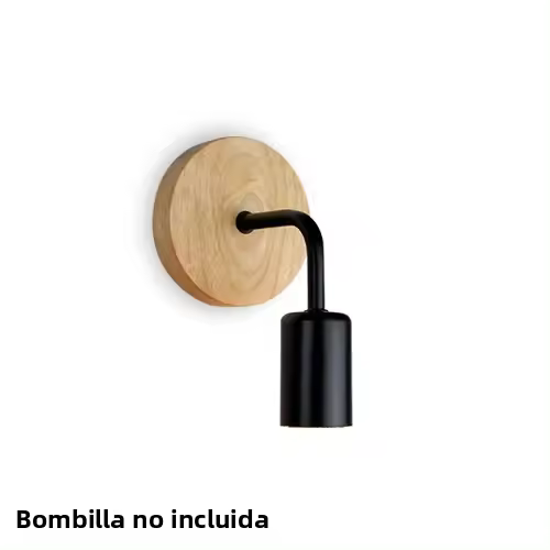 Lámpara De Pared Retro De Madera Vintage E27 Iluminación Interior Para Hogar Decoración De Dormitorio Y Comedor Luz De Noche Para Pared - 1