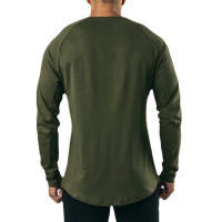 Camiseta De Manga Larga Para Hombre Estilo Hip Hop Casual Fitness Musculado Cuello V Ajustada Algodón Sport Gym - details 6