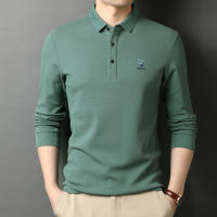 Camisa Polo Casual Para Hombres Con Bordado Manga Larga Color Sólido Moda Top Antiarrugas Para Verano - details 2