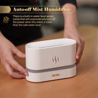 Humidificador de aire Aceites esenciales, simulación llama niebla humidificador 2 brillo noche luz silencioso USB humidificador 180ml, con función de apagado automático - details 6