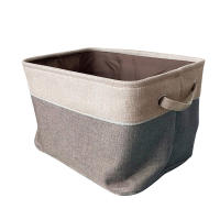 Cesta De Almacenamiento De Lino Y Algodón Sin Funda Caja De Doble Capa De Lona Para Ropa Juguetes Y Coches Rojo Vino Tamaño Grande 3 Tamaños - details 8