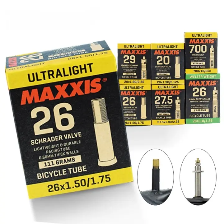 2pc Tubo Interno De Bicicleta Ultraligero MAXXIS Compatible Con Todas Las Tallas 20 26 27.5 29 700C AV FV Resistente a Explosiones MTB Velo - 1