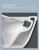 Juego De Cepillo De Inodoro De Silicona Con Dos Manos Kit De Limpieza De Baño Accesorio De Lavabo Montaje En Pared Sin Taladro Herramienta De Limpieza De Baño - details 4