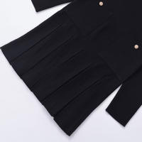 Vestido Mini De Encaje Con Botones Dorados Y Bolsillos Para Mujer TRZA Estilo Casual O-Neck Manga Larga Silueta A-Line Fashion Chic - details 5