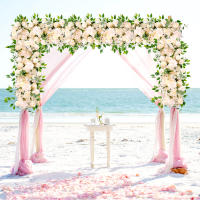 Decoración De Muralla De Flores Para Boda 100cm DIY Con Peonías Y Rosas Silken Flores Artificiales Para Arco Fondo Y Alineación - details 4