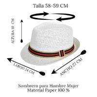 Kebedo Moda Sombrero Fedora Estilo Trilby de Panamá, Complemento de verano ala corta para Hombre Mujer ir a playa Sol y Arena - details 0