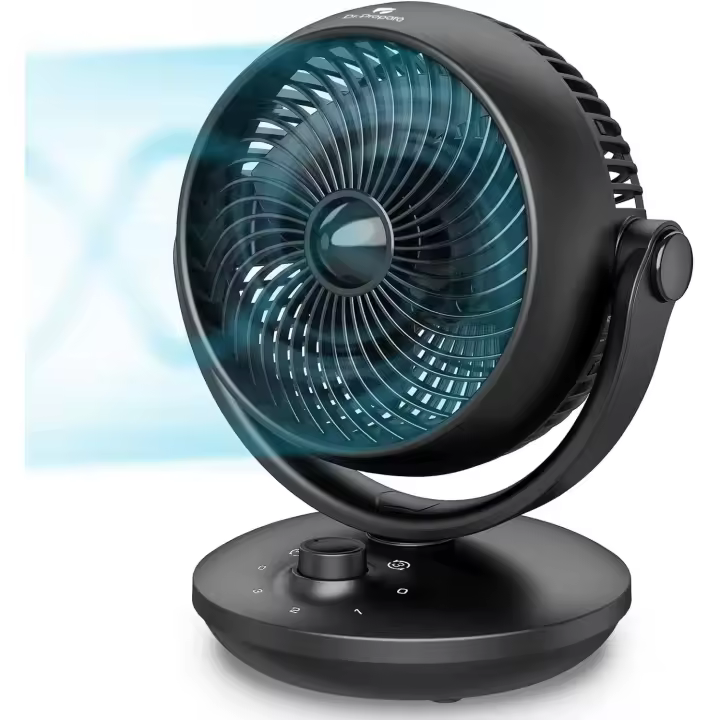 Ventilador Silencioso de Mesa 3 Velocidades 28dB 15 CC Oscilación Multidireccional Ventilador Turbo Powerful Circulación de Aire para Dormitorio Salón Cocina Oficina Camper - 1