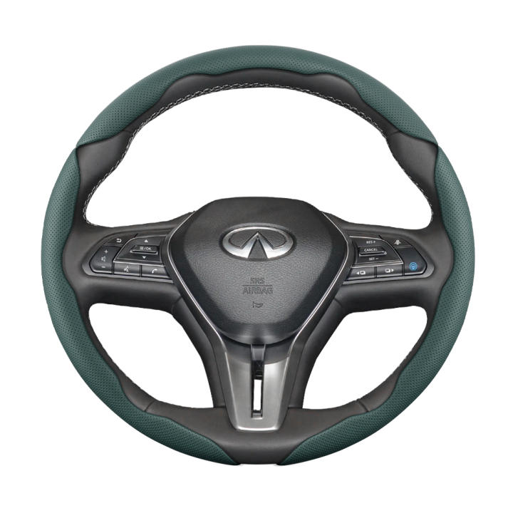 Cubierta De Volante De Cuero Transpirable Para Infiniti Diseño Rápido Y Seguro Antideslizante Y Duradero Adecuada Para Q50 G37 FX35 G35 Q45 QX50 QX60 QX70 EX25 Q30 QX80 Q60 Q70 Q80 EX35 Q50L QX55