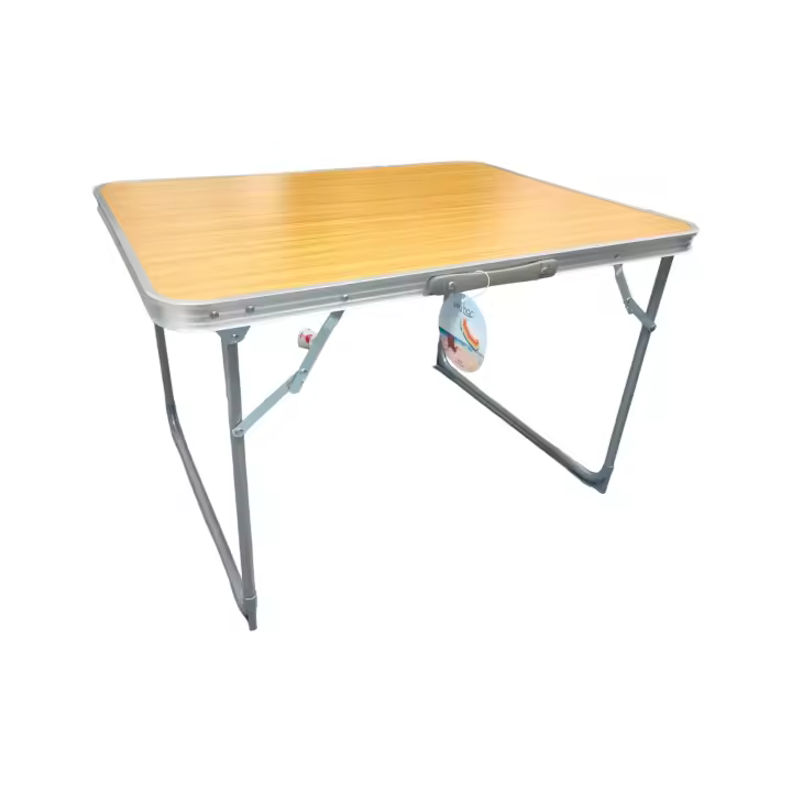 Eurojuguetes STARTELECTRIC MESA PLEGABLE DE CAMPING RESISTENTE CON ENCIMERA EFECTO MADERA GRIS 80X60X7CM - 1
