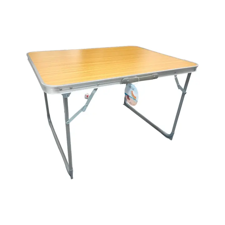 Eurojuguetes STARTELECTRIC MESA PLEGABLE DE CAMPING RESISTENTE CON ENCIMERA EFECTO MADERA GRIS 80X60X7CM - 1