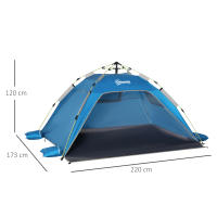 Outsunny Tienda de Playa Plegable Carpa de Playa Pop-up para 1-2 Personas con 2 Puerta 2 Ventanas y Bolsa de Transporte para Parque Camping 220x173x120 cm - details 8