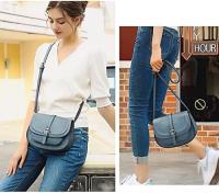 Bolso Bandolera Grande para Mujer con Correa Ajustable y Extraíble (Azul) - details 0