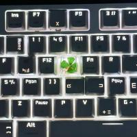 Juego De 4 Piezas De Keycap Para Teclado Mecánico DIY Flor Transparencia Resina Personalidad Cuatro Hojas De Grama - details 0