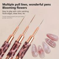 Set De 5 Pinceles Para Arte De Uñas Con Diseño De Leopardo Herramienta Profesional De Manicura Para Dibujar Líneas Estriadas En Gel UV Y Pintura De Uñas - details 7