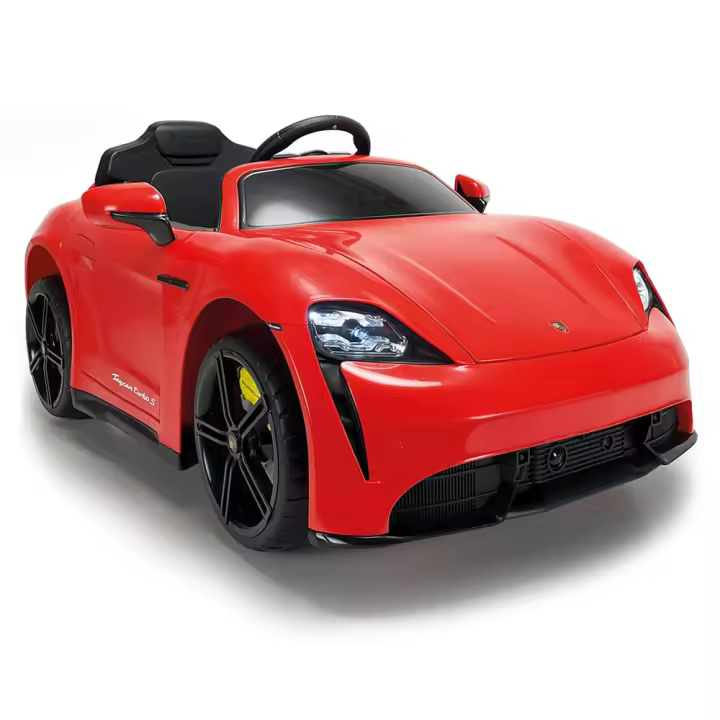 INJUSA - Coche Eléctrico Infantil Porche Taycan Turbo S | Coche a Batería para Niños de 3 a 4 Años | Batería 12V | Apertura de puertas | Pedal acelerador | 2 Velocidades | Luces LED | Marcha atrás | Mando Radio Control | 6 km/h | Licencia Oficial Porsche - 1