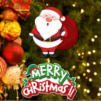 Bandeja Decorativa De Navidad 2024 Con Santa Claus Snowman Y Ciervo Colgante Para Decoración De Puerta En Casa Adornos Navideños Noel - details 5