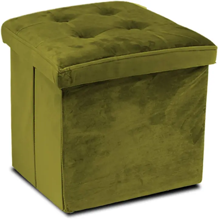 Taburete Plegable, Reposapiés Cuadrado, Puff Almacenaje Cuadrado con Tapa, 38 X 38 X 38CM - 1