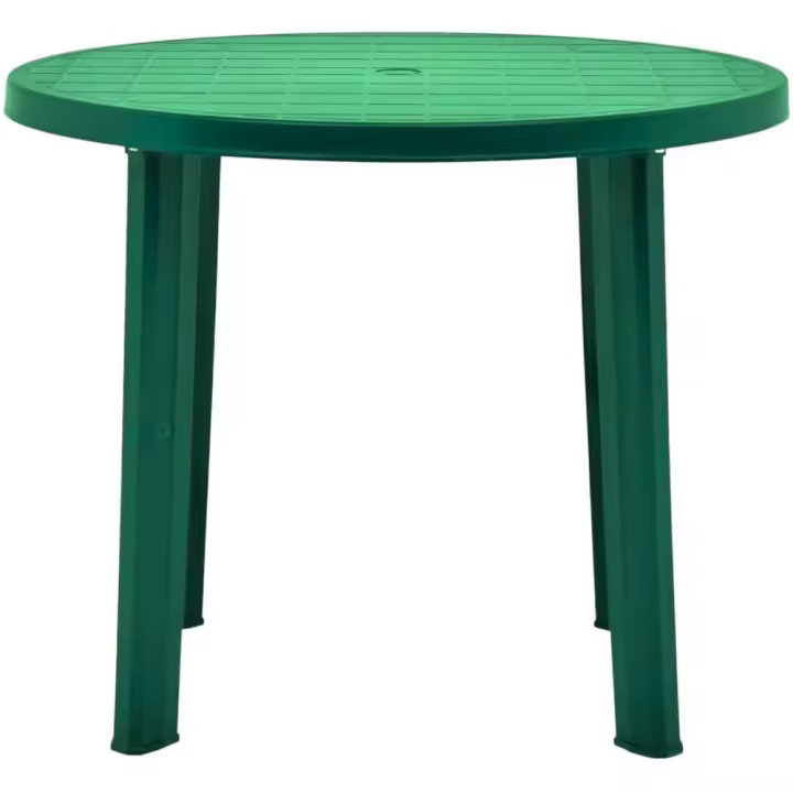 COSHANO Mesa de Jardín Redonda 90cm de resina Auxiliar Exterior desmontable portátil, Camping, terraza, Acampada, Playa. (Verde) - 1