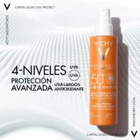 Protector Solar Vichy CAPITAL SOLEIL  CELL PROTECT WATER FLUID SPRAY SPF50 | Protección Avanzada | Acabado Invisible | 200 Ml - details 4