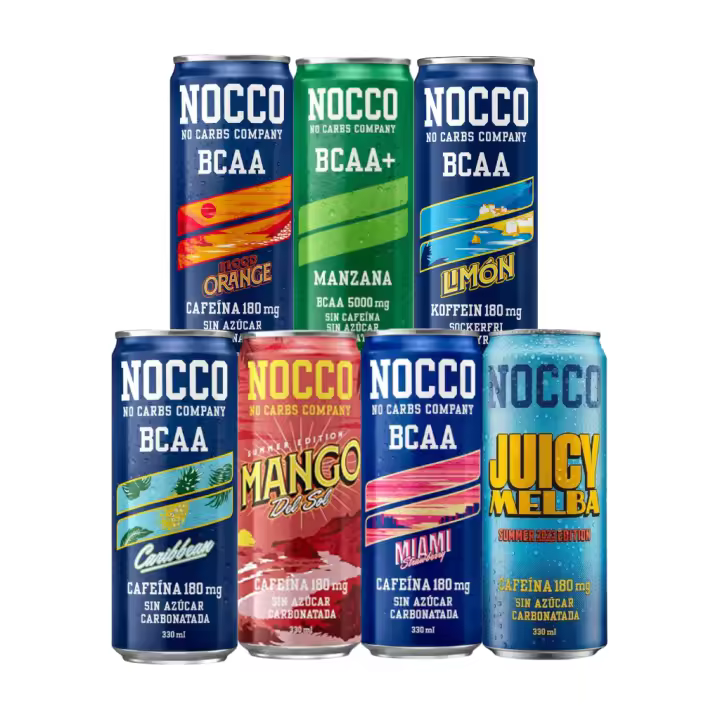 Pack 3x Bebida Energética BCAA 330ML | Varios Sabores | Con Aminoácidos y Vitaminas | Sin Azúcares Añadidos | Sin Gas | Ideal para Deportistas | NOCCO - 1