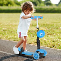 HOMCOM 3 en 1 Patinete para Niños de +18 Meses Scooter de 3 Ruedas con Asiento Extraíble Manillar Mango de Empuje Altura Ajustable 62x25x72,5 cm - details 1