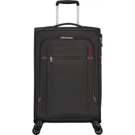 Maleta Mediana American Tourister Crosstrack Spinner Expansible 67cm/ 67.5x42x27.5cm/ 4 Ruedas/ Gris y Rojo - 1