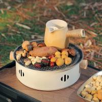 Parrilla De Barbacoa Portátil De 28cm Para Hogar Y Camping Carboncillo BBQ Estilo De Malla Sin Humo Con Asa De Madera Acero Inoxidable Fácil De Limpieza - details 3
