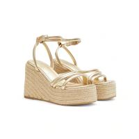 Sandalias mujer cuñas dorado oro plataforma cuña ajuste hebilla planta del pie acolchada mujer comodos y ligeros tendencia 2025  buonarotti - details 2