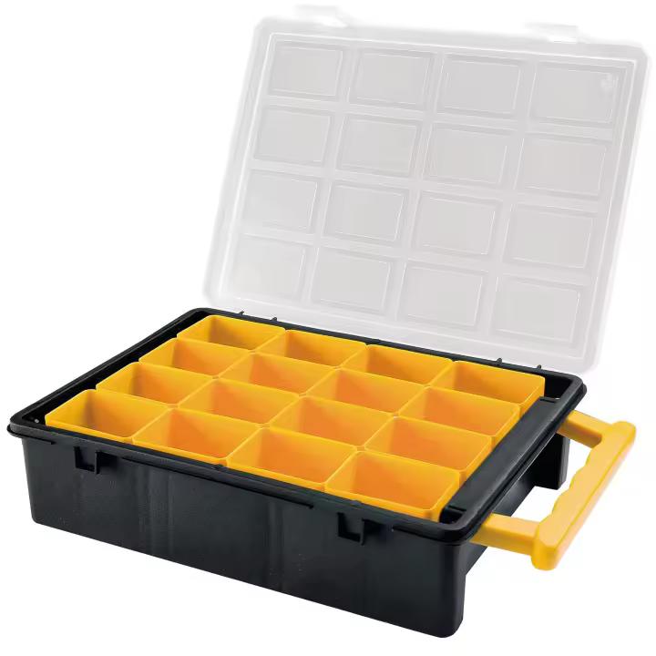 Organizador de plástico con 16 cajas extraíbles L 242 x P 188 x H 60 mm. - 1