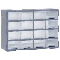 vidaXL Organizador Multicajones con 16 Cajones Medianos Taller Herramientas Color Gris,  Naranja y negro, y mas - details 0