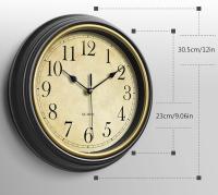 Silent No Tick Ro Retro Reloj de cuarzo Reloj de pared (12 pulgadas) - details 0