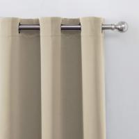 Cortinas De Blackout 100% Grommets Beige/Gris Total Privacidad Cortinas De Sombreado Para Habitación Y Sala De Estar - details 1