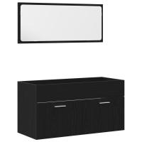 Set de Muebles de Baño de 2 Piezas en Madera Ingenierizada de Roble Negro - details 1