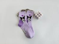 Calcetines Medio Tubo Disney Sanrio Kuromi Para Mujer Color Morado Algodón Peinado Dibujos Animados Lindos Hechicera Calcetines - details 18