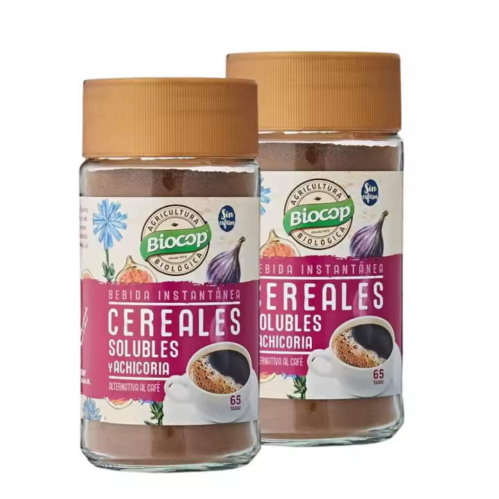 Bebida instantánea de cereales solubles con achicoria e higos  Packs 2  Mezcla aromática  Biocop - 1