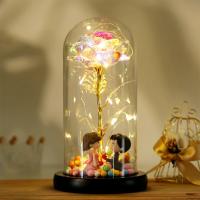 Rosa Eterna Artificial Con Cubierta De Vidrio Y Luz LED Decoración De Flores Para Bodas Y Días De San Valentín Regalo Para Madre - details 0