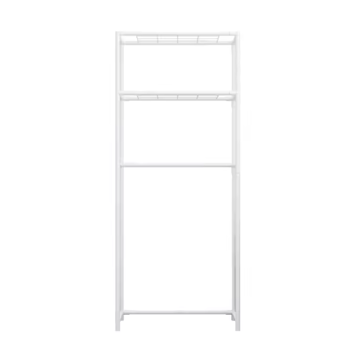 Shoppe house - Estantería Metálica Blanca Para Baño Con 2 Baldas Salva Obstáculos 61 x 28 x 134 cm - 1