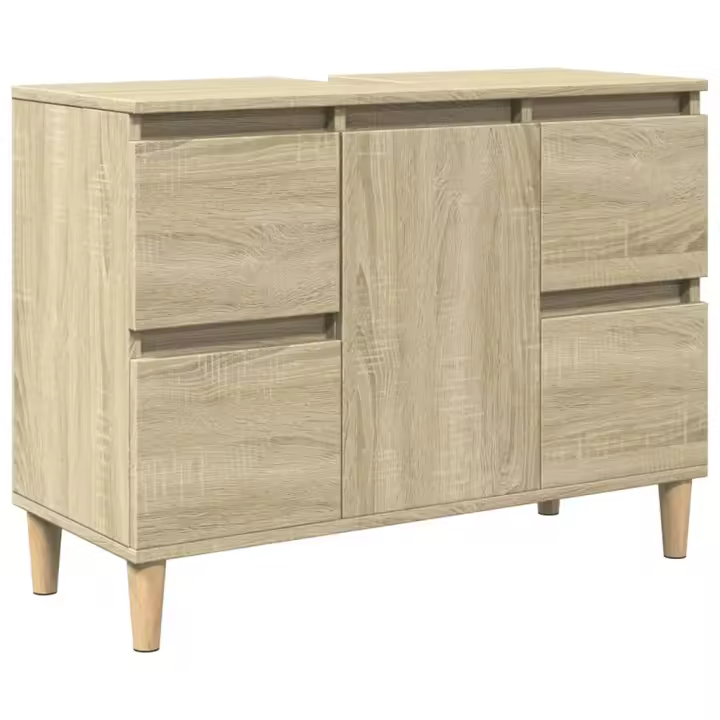 Armaro de lavabo Madera contrachapada Roble Sonoma 80x33x60 cm - 1