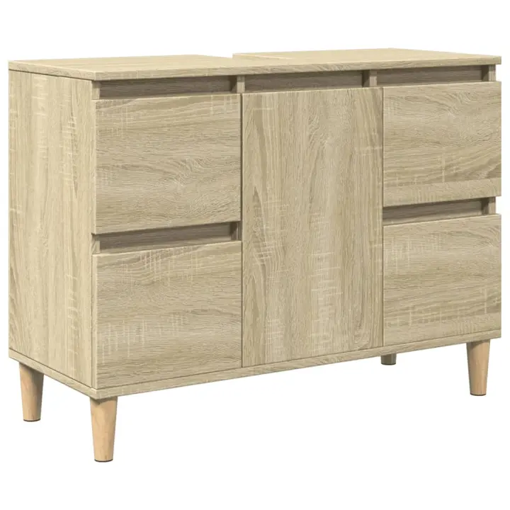 Armaro de lavabo Madera contrachapada Roble Sonoma 80x33x60 cm - 1