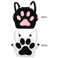 Mochila De Peluche Con Patas De Gato Lindo Para Niñas Con Correas Ajustables Y Cierre De Cremallera Estilo Kawaii Para Mujeres Y Niñas - details 9