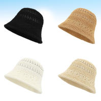 Gorro De Pescador De Verano Para Mujer Tejido Al Hilo Sombrero De Playa Transpirable Panama Casuales Unisex Viaje De Campo - details 0