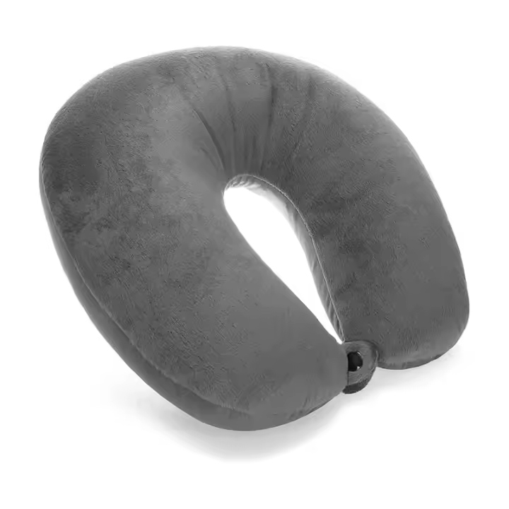 Almohada de cuello de terciopelo premium, cómoda almohada de viaje para tren, avión, coche - 1