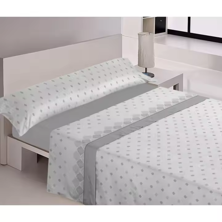 Mercatienda.es Sábanas cama verano-Suaves y Económicas de Microfibra Anti-perli - Margarita en gris. - 1