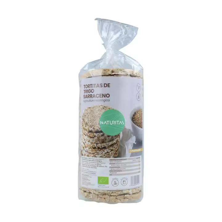 Tortitas de Trigo Sarraceno 100% Sin Gluten Bio 120 g de NATURITAS  Vegano  Rico en proteínas  Sin sal  sin conservantes - 1