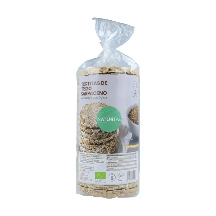 Tortitas de Trigo Sarraceno 100% Sin Gluten Bio 120 g de NATURITAS  Vegano  Rico en proteínas  Sin sal  sin conservantes - 1