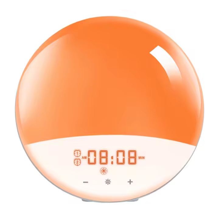 Lámpara LED radio despertador mañana brilliant lámpara de noche Simulador de Amanecer y anocecer 2 despertador 7 funión de sonido natural - 1