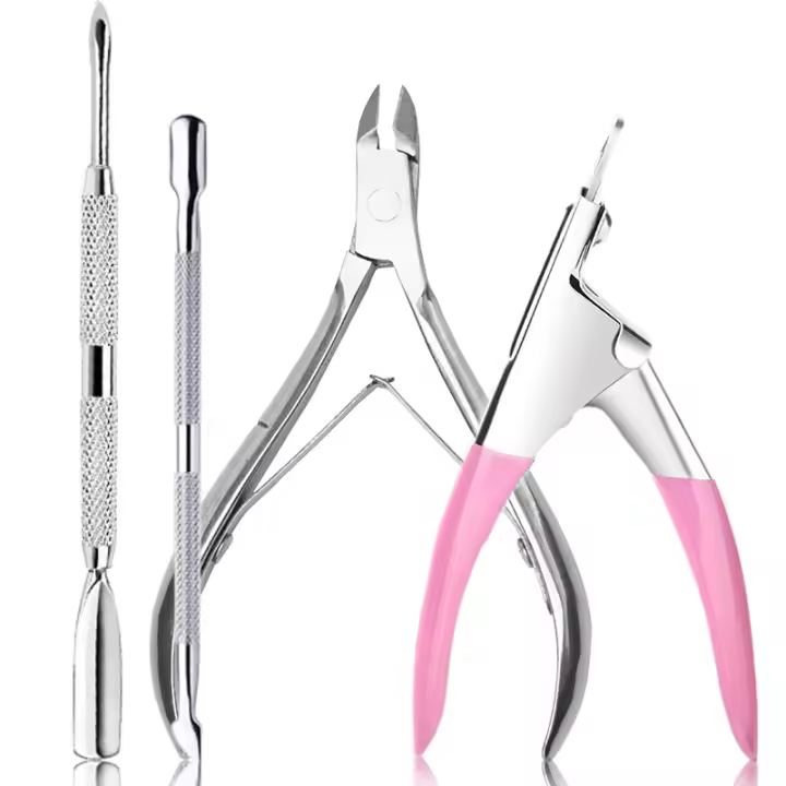 Kit De 4 Piezas Cortauñas Profesionales En Acero Inoxidable Con Cortauñas Clipper Y Eliminador De Piel Muerta Herramientas De Manicura Y Pedicura - 1