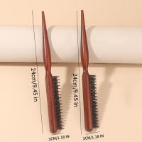 Cepillo De Pelo Profesional Para Peluquería Con Cerdas De Jabalí Y Madera Línea Delgada Para Teasing Y Estilizado Extensiones De Cabello Herramienta De Peluquería - details 1