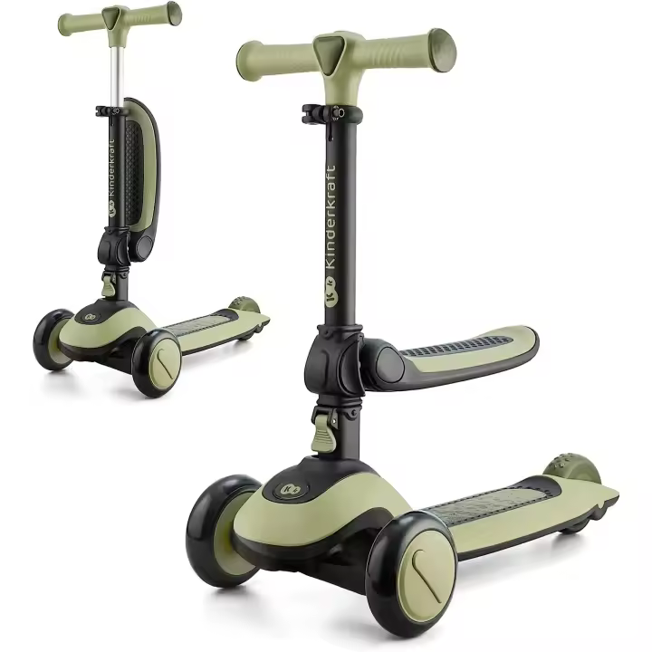 Kinderkraft Halley, Patinete 2 en 1, para Niños, Ajustable, Draisienne, Triciclo, Multifuncional, Bici, 3 Ruedas, LED, De 2 años hasta 50 Kilos - 1